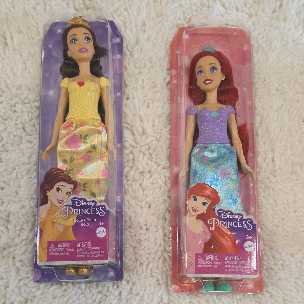 Disney Princess Dolls Set - Yellow and Purple